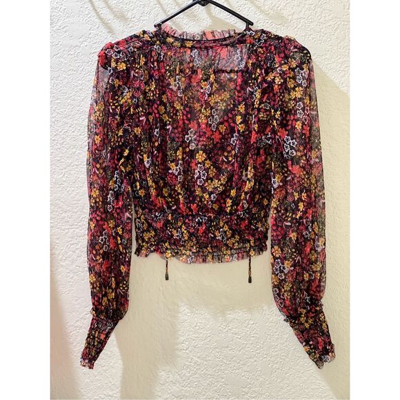Free People Twyla Cropped Floral Top XS - Picture 2 of 4